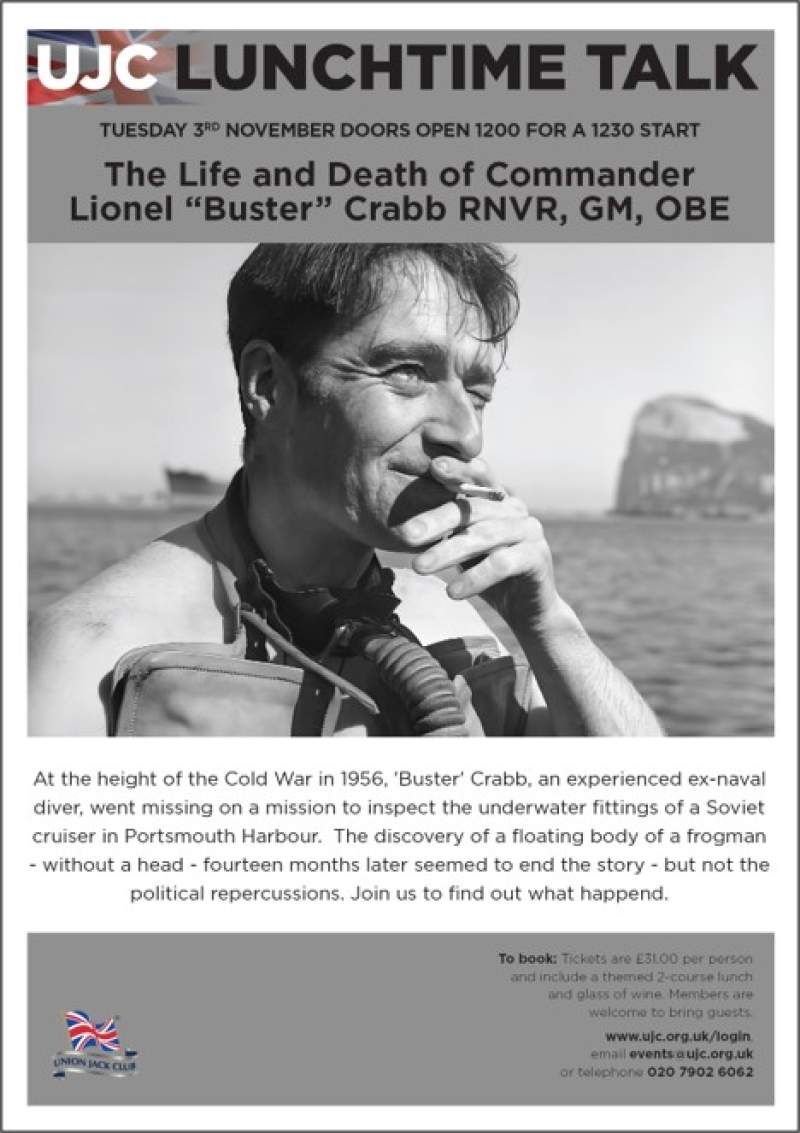 Lunctime Talk:&nbsp; The Life and Death of Commander Lionel “Buster” Crabb RNVR, GM, OBE poster image