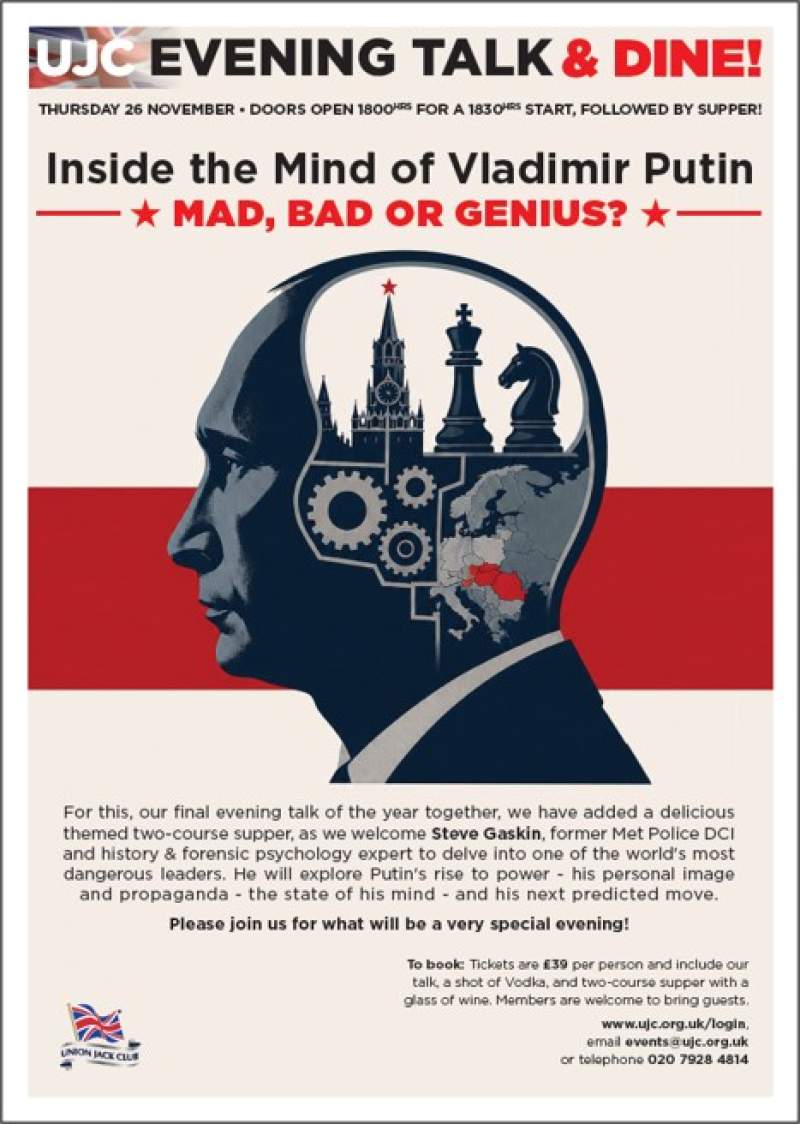 Evening Talk & Dine: Inside the Mind of Vladimir Putin - Mad, Bad or Genius? poster image