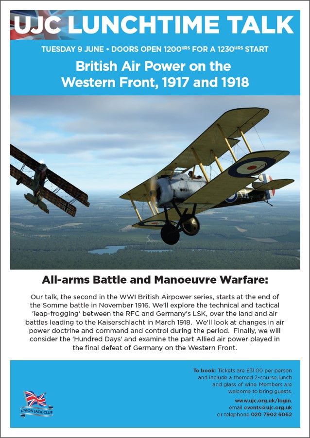 Lunchtime Talk: British Air Power on the Western Front, 1917 & 1918
